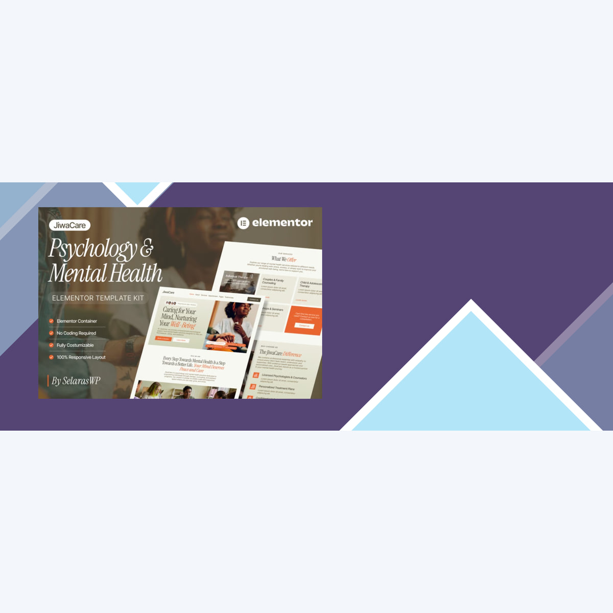 JiwaCare – Psychology and Mental Health Elementor Template Kit