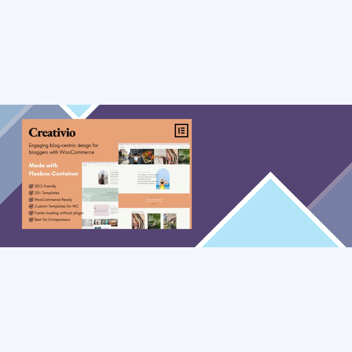 Creativio – Blogger and Entrepreneurs Elementor Template Kit