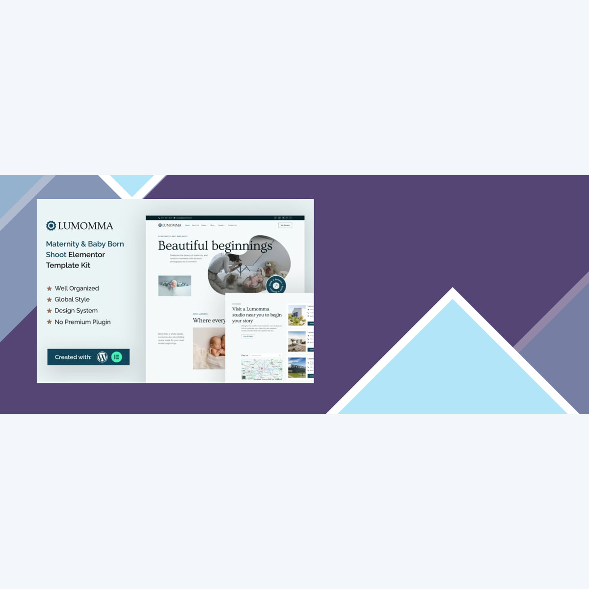 Lumomma Maternity and Baby Born Shoot Elementor Template Kit