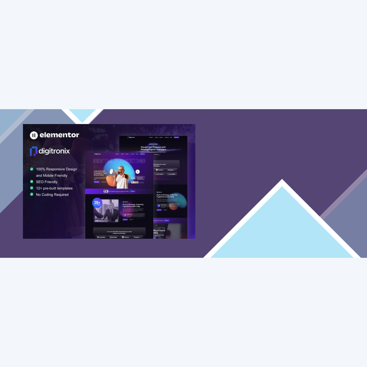 Digitronix – Dark Digital Agency Elementor Pro Template Kit