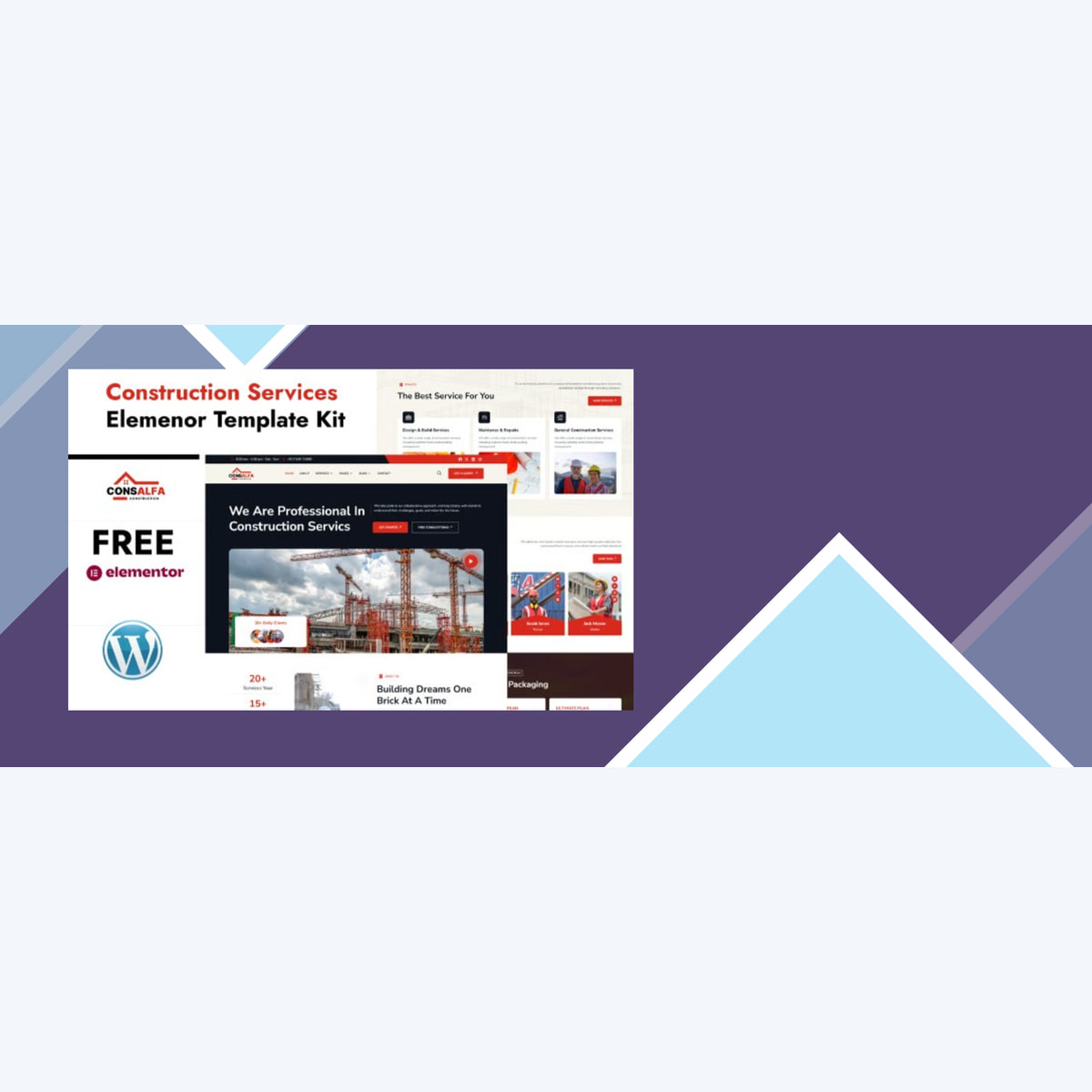 ConsAlfa – Construction Services Elemenor Template Kit