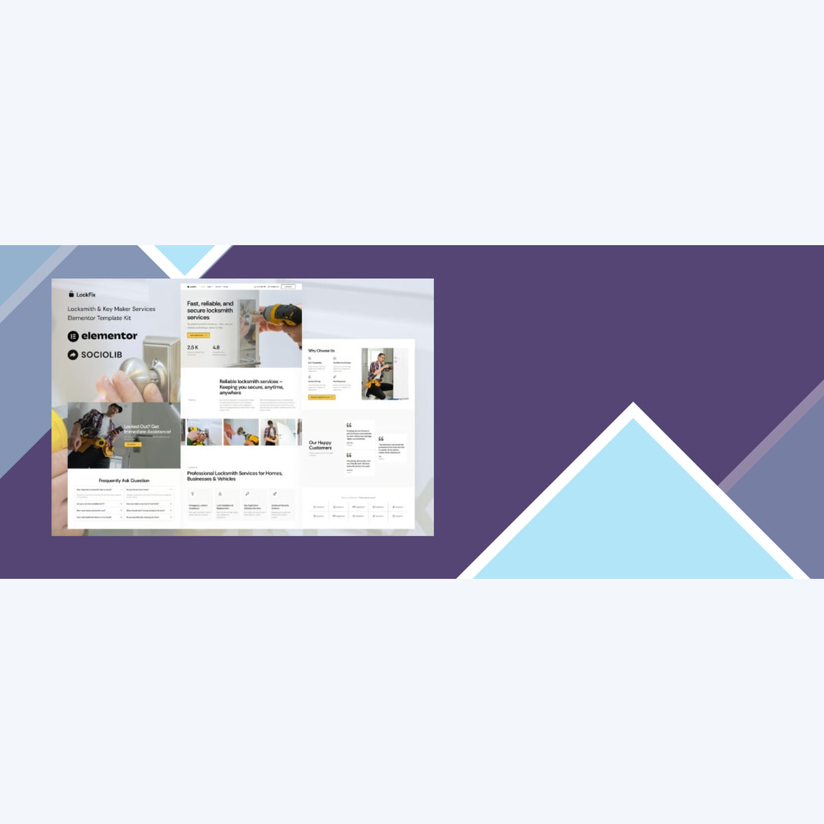 LockFix – Locksmith and Key Maker Service Elementor Template Kit