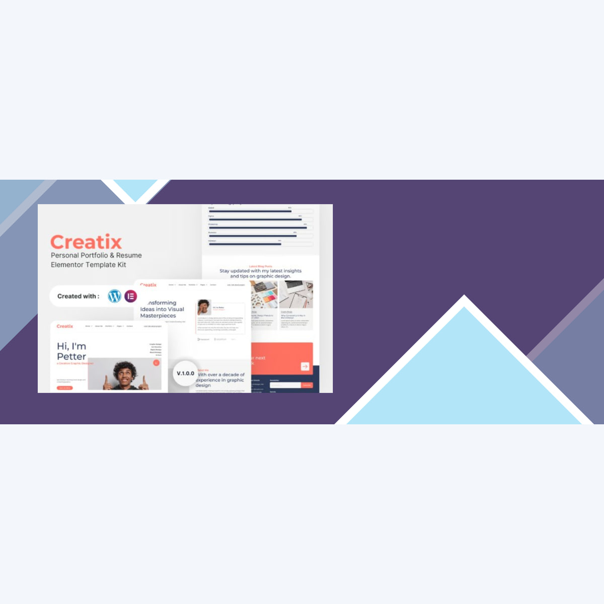 Creatix – Personal Portfolio and Resume Elementor Template Kit