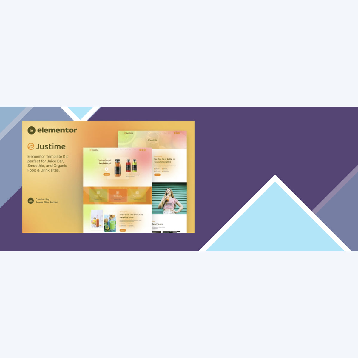 Justime – Juice Bar, Smoothie and Organic Food Elementor Template Kit