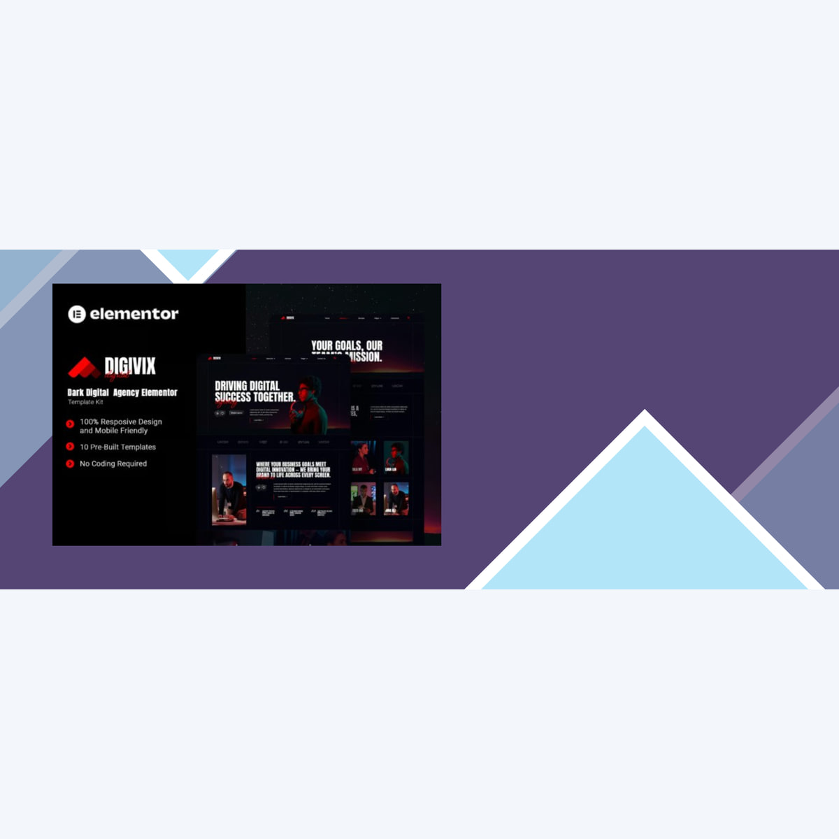 Digivix – Dark Digital Agency Elementor Template Kit