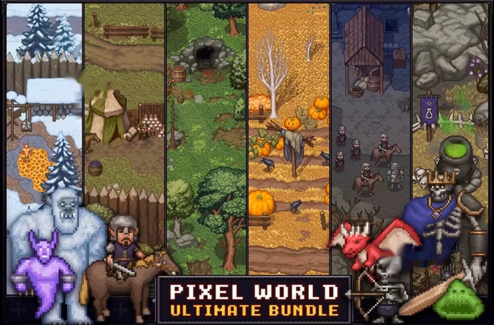 Unity Pixel World Ultimate Bundle 1.0 2D Pixel Game Scene