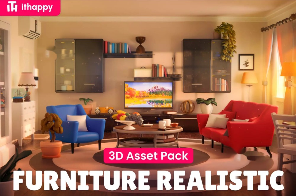 Unity Furniture Realistic Low Poly 3D Models Pack 2.2