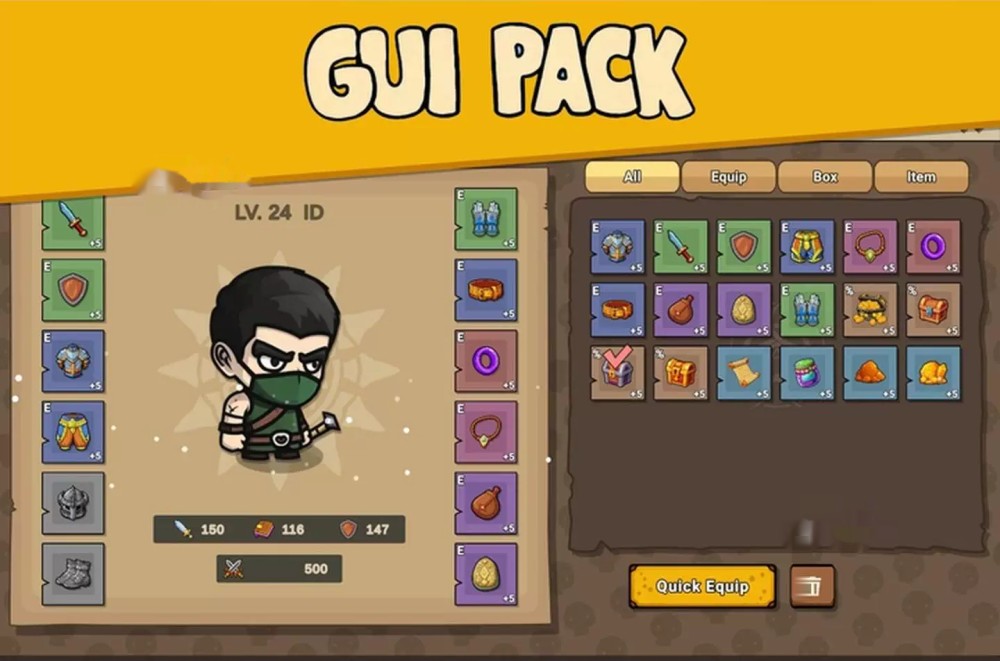 Unity GUI Pack_UI Kit Pro 1.0 Cute Cartoon Game UI Interface System Material