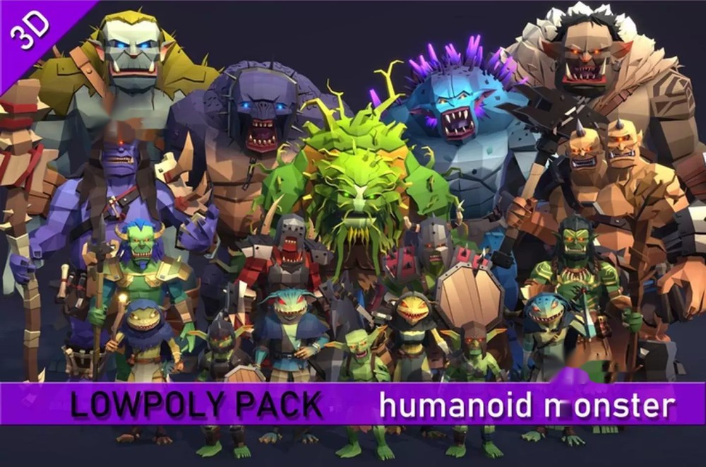 Unity LowpolyPack_Humanoid monster 1.0 Low Polygon Humanoid Monster
